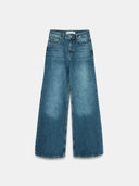 %100 Pamuk Wide Leg Jean-Yeşil