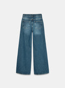 %100 Pamuk Wide Leg Jean-Yeşil