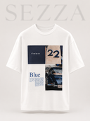 Owersıze Blue Baskılı Tşhirt