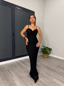 GÜPÜR DETAYLI UZUN ELBİSE