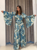 İthal İpek Mavi Linen Takım